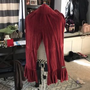 Matilda Jane velour ruffles burgundy L